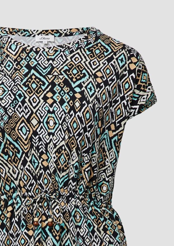 Midikleid aus Baumwollstretch mit Taillenzug