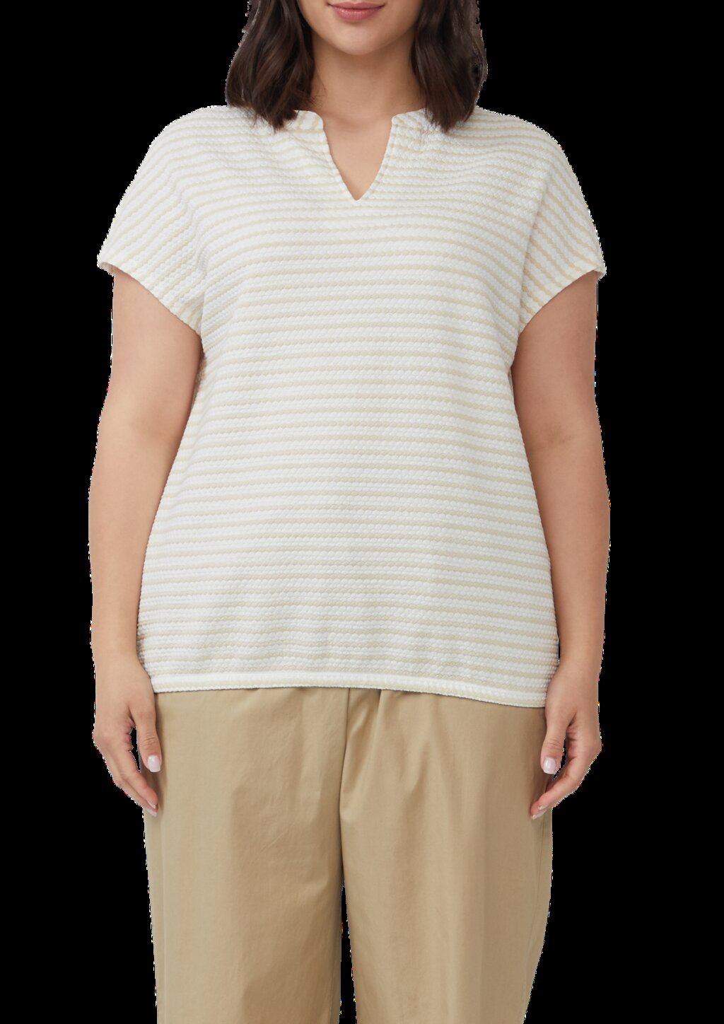 Strukturiertes T-Shirt im O-Shape