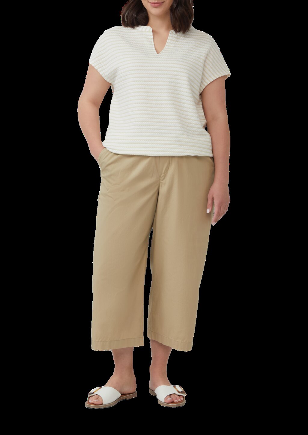 Strukturiertes T-Shirt im O-Shape