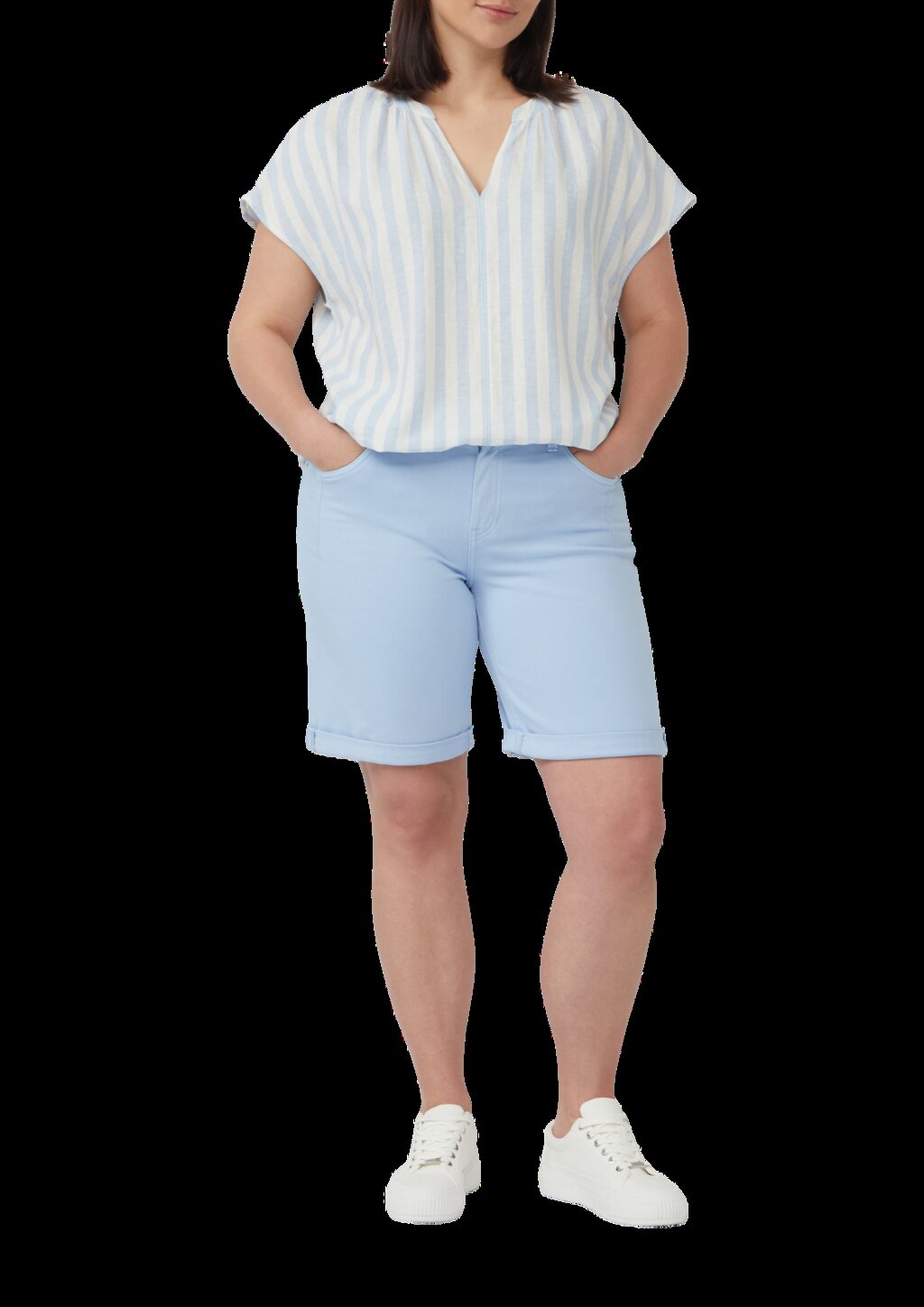 Bermuda Jeans / Straight Fit / Mid Rise / Straight Leg