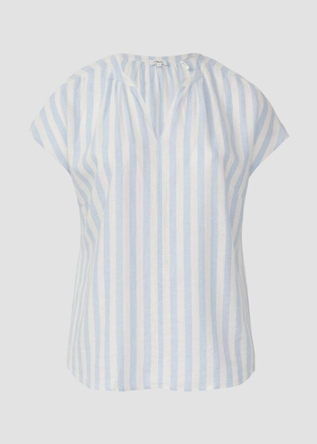 Ärmellose Bluse aus Leinenmix im Relaxed Fit