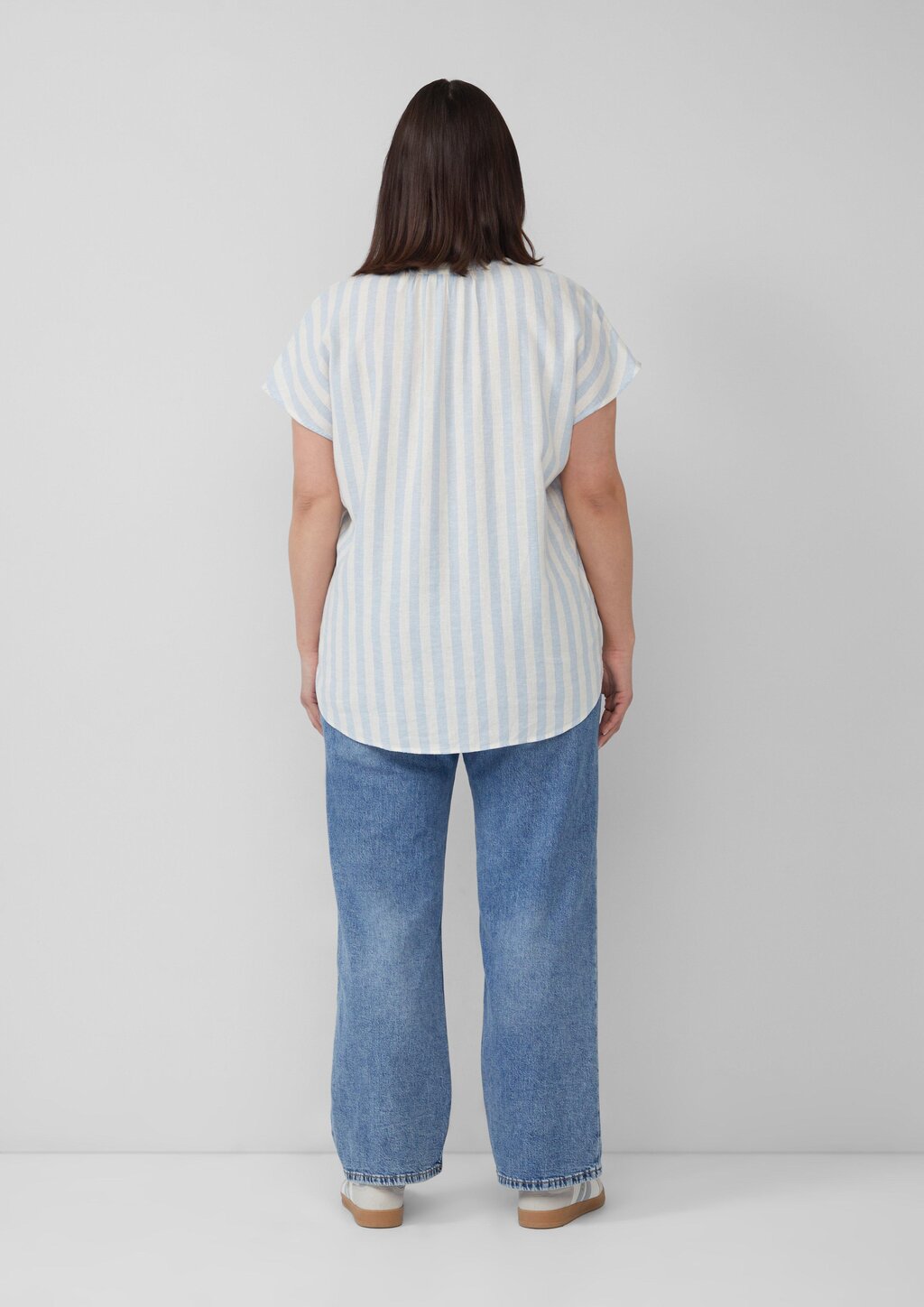 Ärmellose Bluse aus Leinenmix im Relaxed Fit