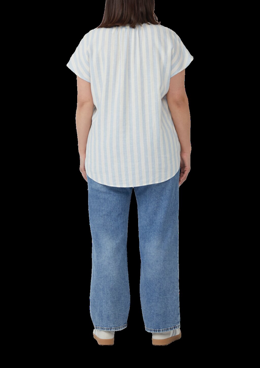 Ärmellose Bluse aus Leinenmix im Relaxed Fit