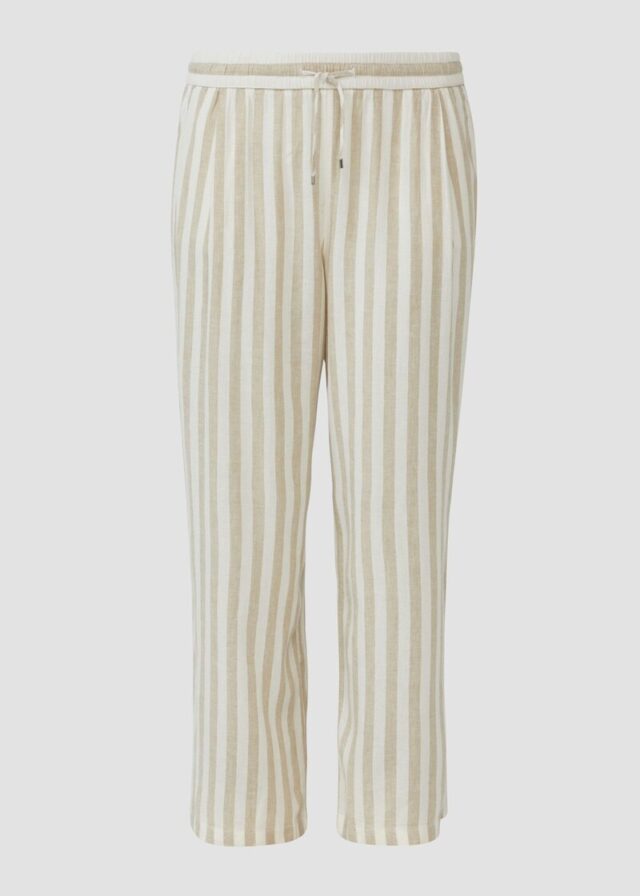 Leichte Leinenmix-Hose mit Elastikbund