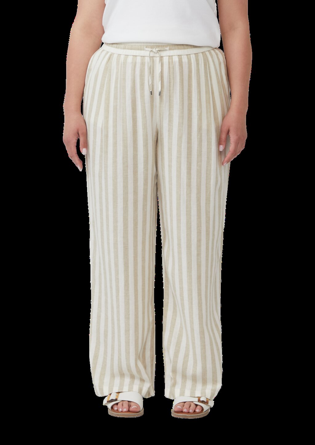 Leichte Leinenmix-Hose mit Elastikbund