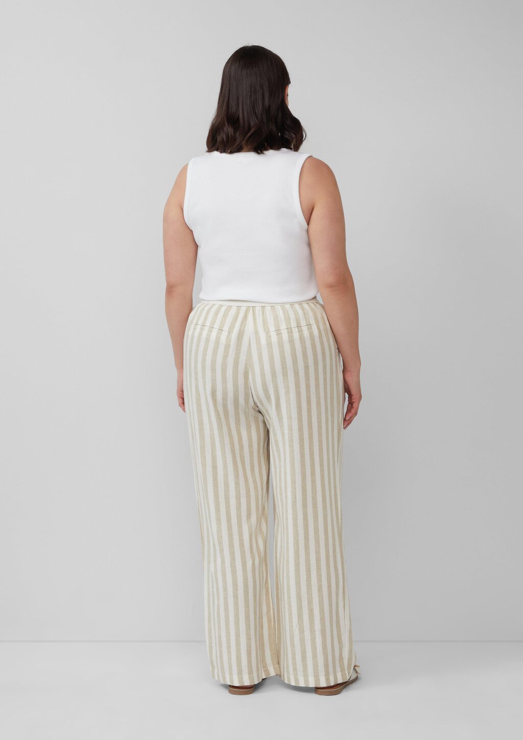 Leichte Leinenmix-Hose mit Elastikbund