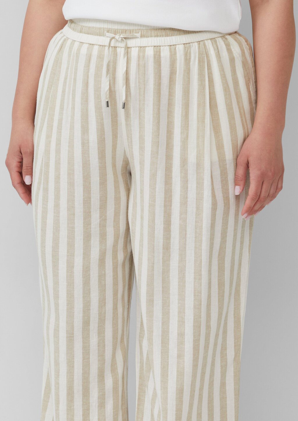 Leichte Leinenmix-Hose mit Elastikbund