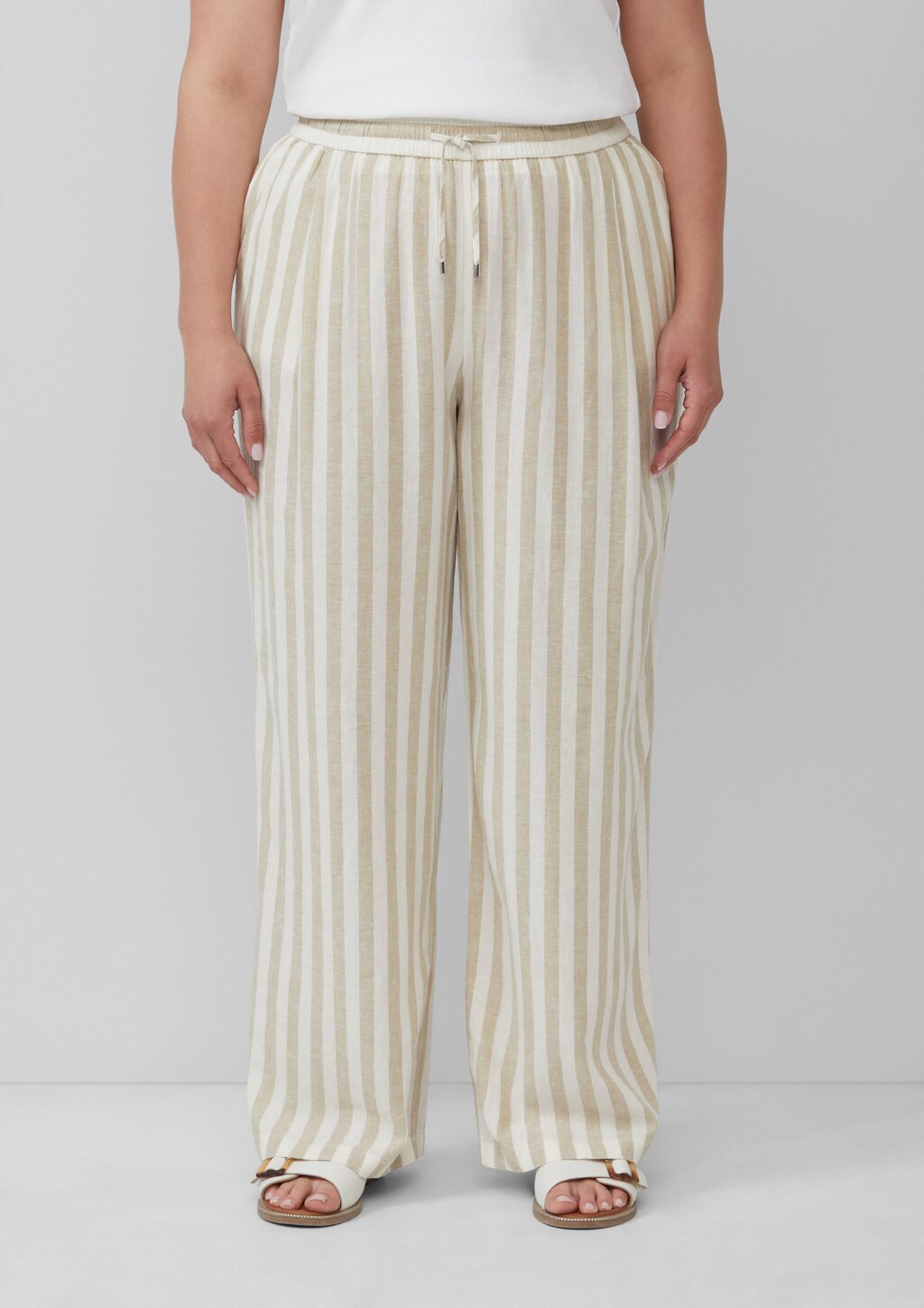 Leichte Leinenmix-Hose mit Elastikbund