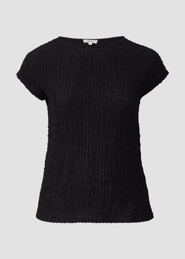 Strukturiertes T-Shirt aus Baumwollmix im Relaxed Fit