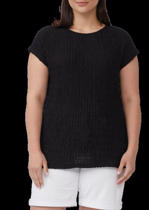 Strukturiertes T-Shirt aus Baumwollmix im Relaxed Fit