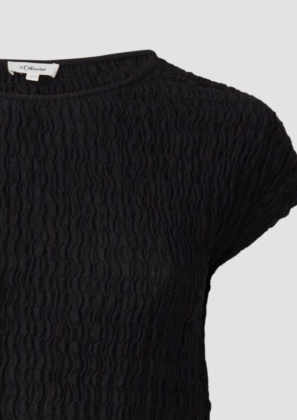 Strukturiertes T-Shirt aus Baumwollmix im Relaxed Fit