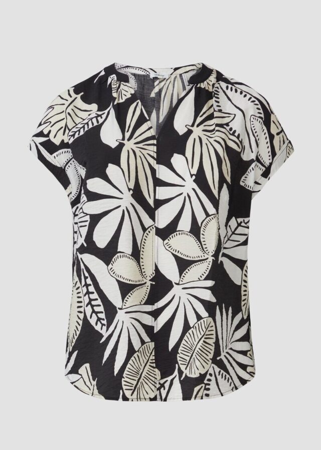 Strukturierte Bluse mit Raff-Details