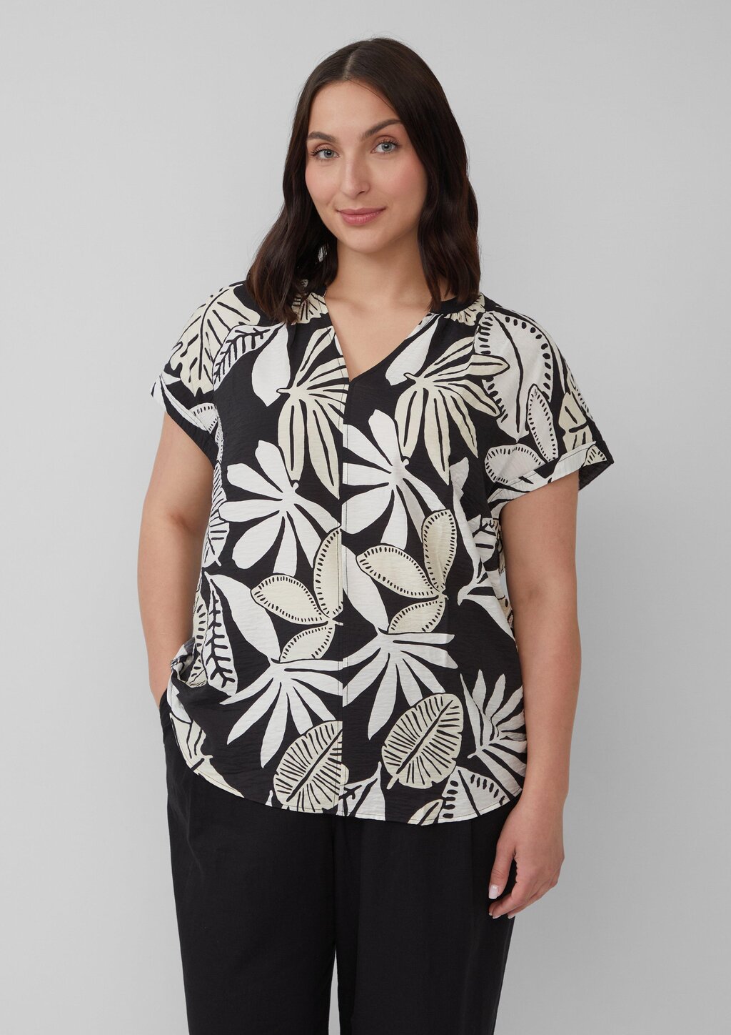Strukturierte Bluse mit Raff-Details