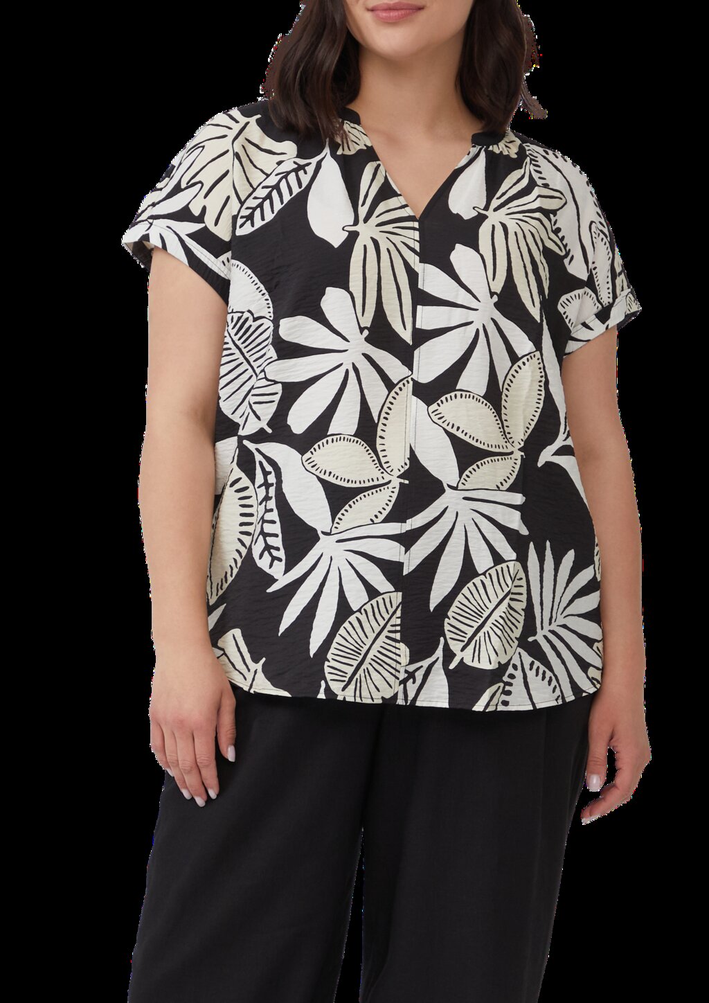 Strukturierte Bluse mit Raff-Details