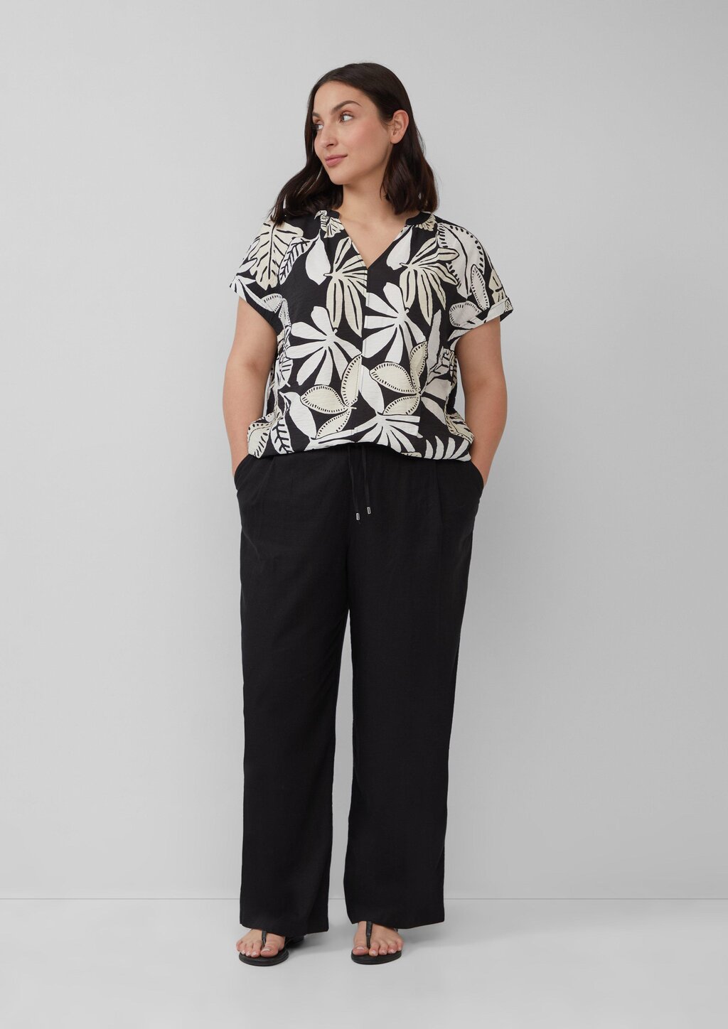 Strukturierte Bluse mit Raff-Details