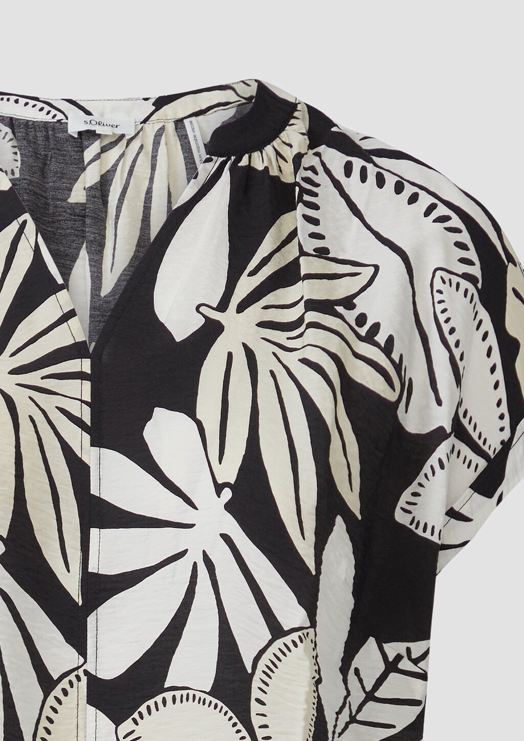 Strukturierte Bluse mit Raff-Details