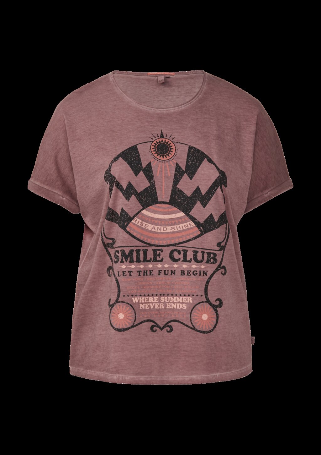 Gewaschenes T-Shirt mit Frontprint