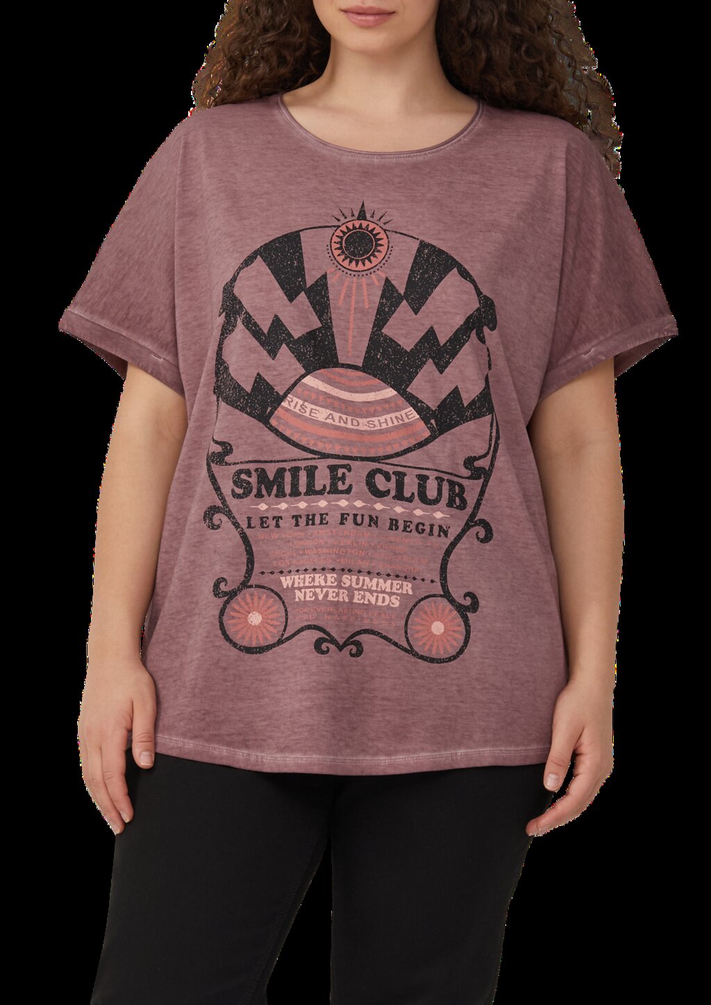 Gewaschenes T-Shirt mit Frontprint