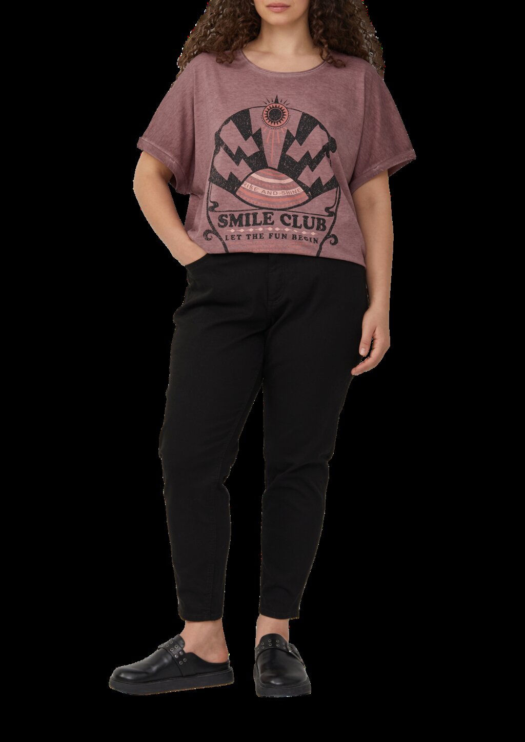 Gewaschenes T-Shirt mit Frontprint