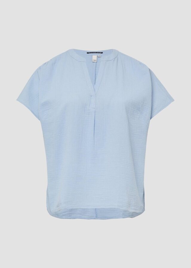 Doubleface-Bluse mit Raffung