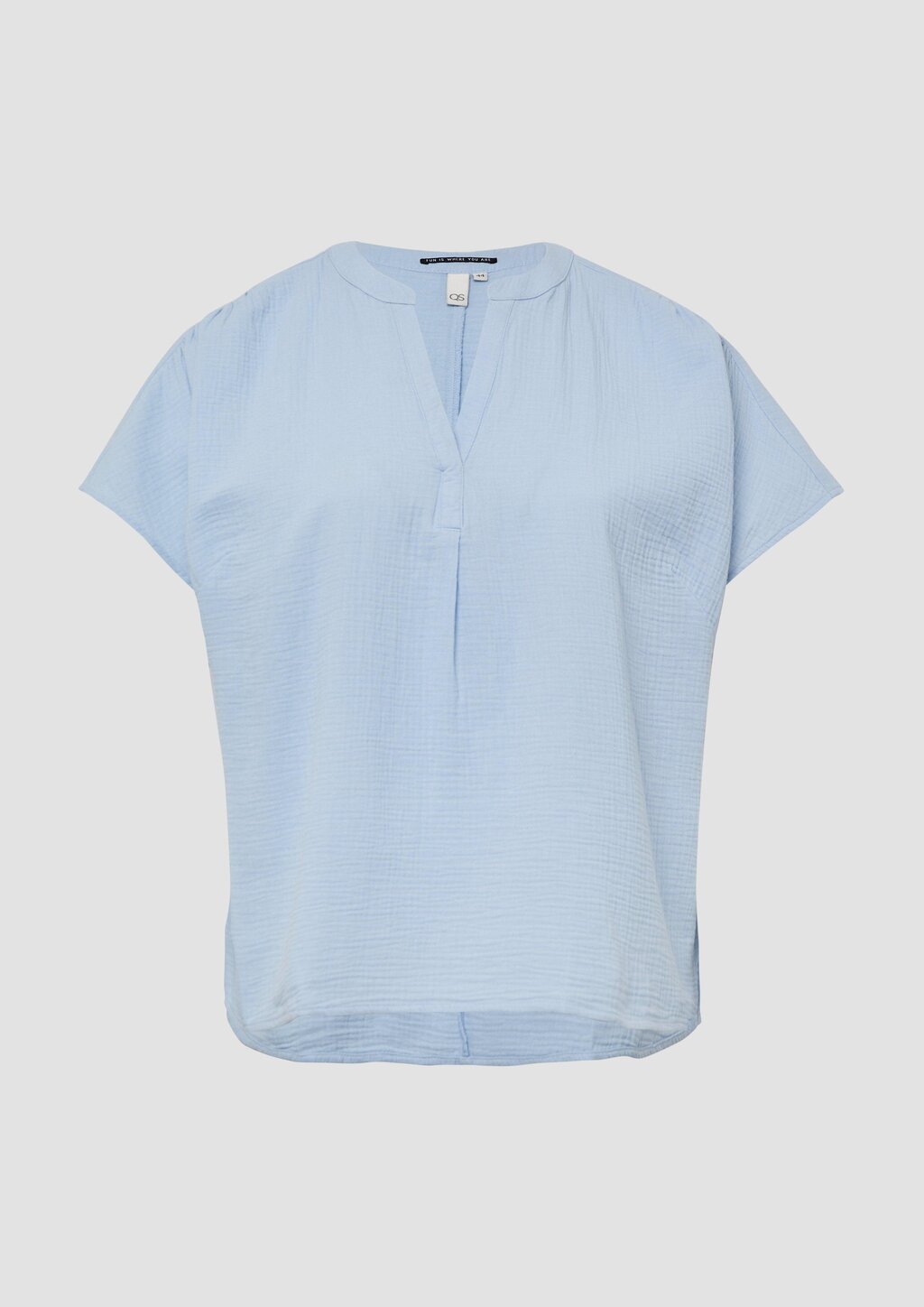 Doubleface-Bluse mit Raffung