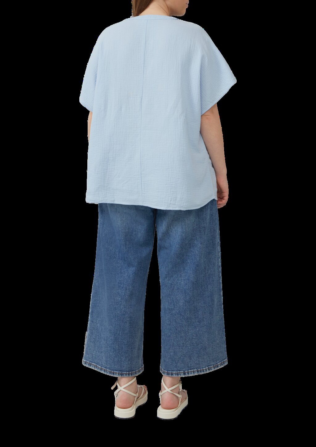 Doubleface-Bluse mit Raffung