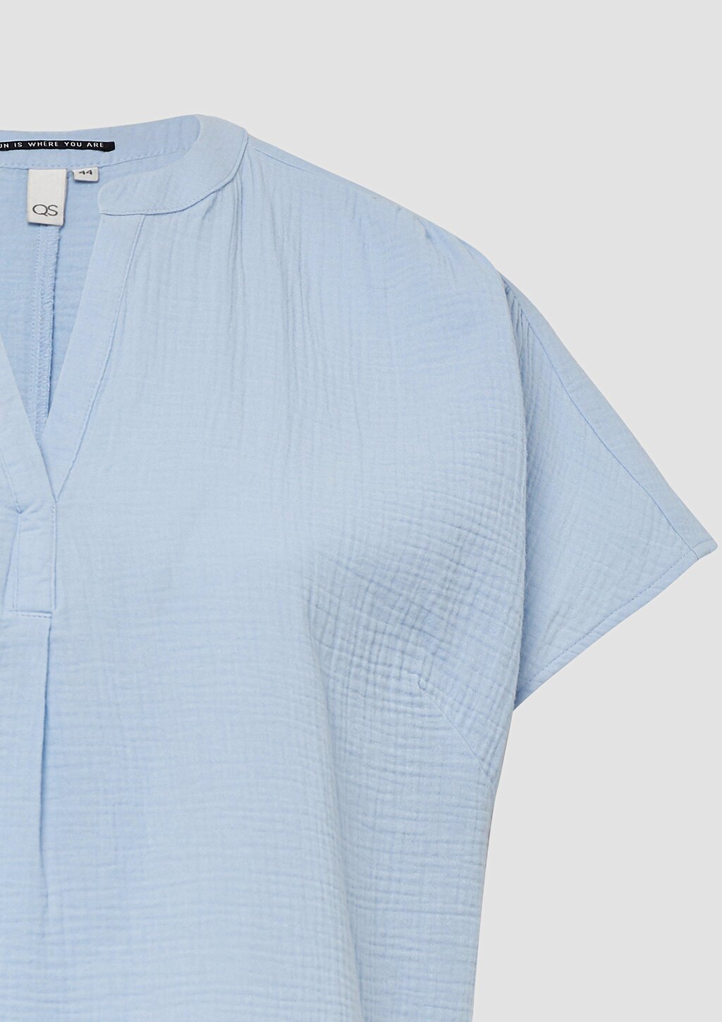 Doubleface-Bluse mit Raffung