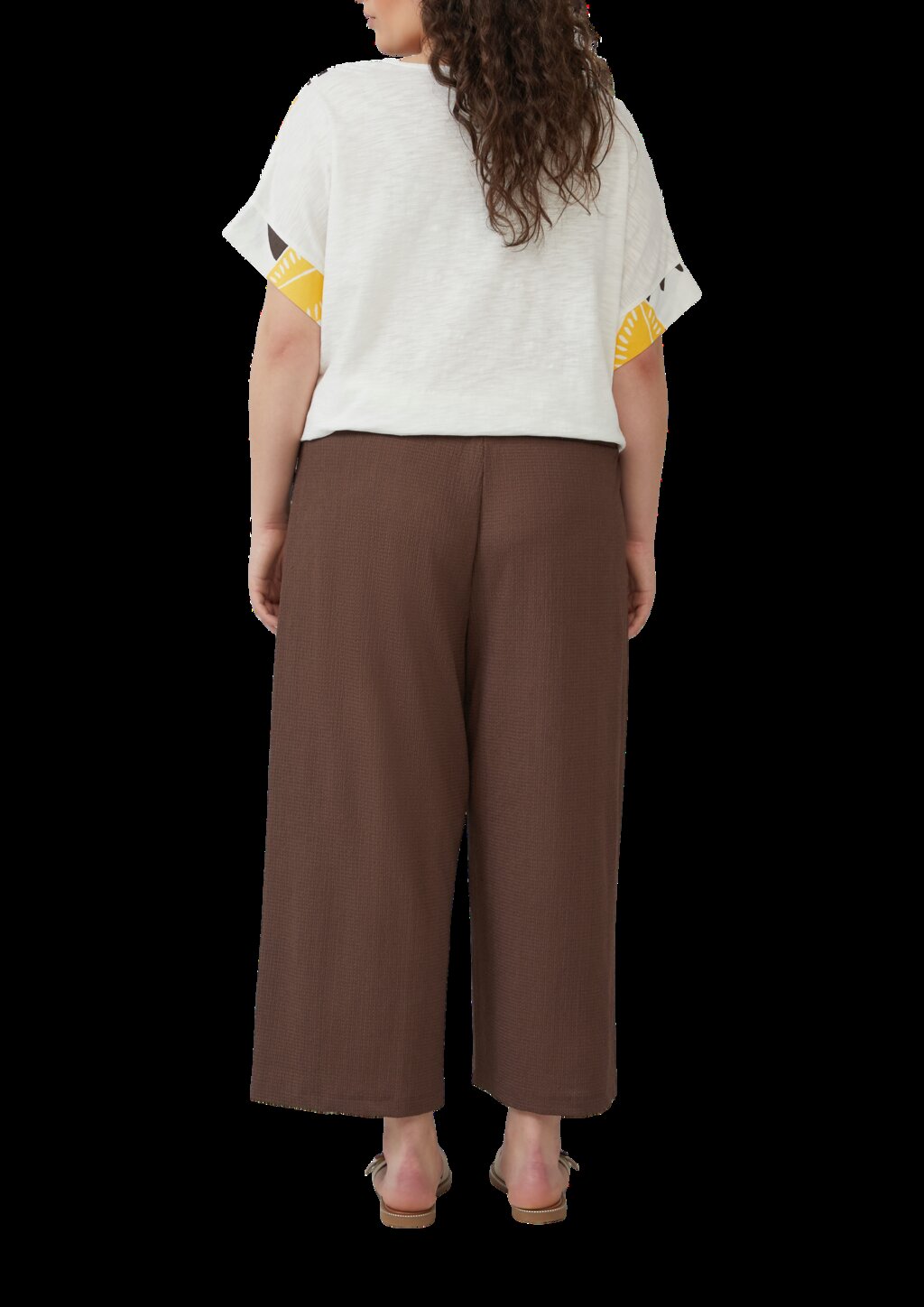 T-Shirt im Fabricmix mit Leinenanteil