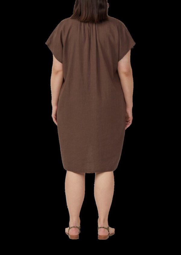 Midi-Kleid aus Leinenmix mit Eingrifftaschen