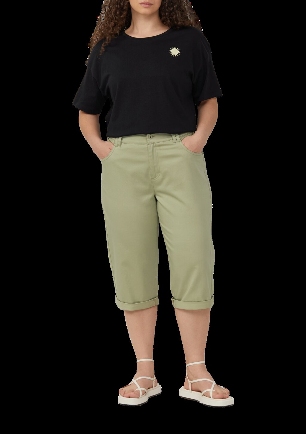 Capri-Hose aus Baumwoll-Elasthan-Mischung