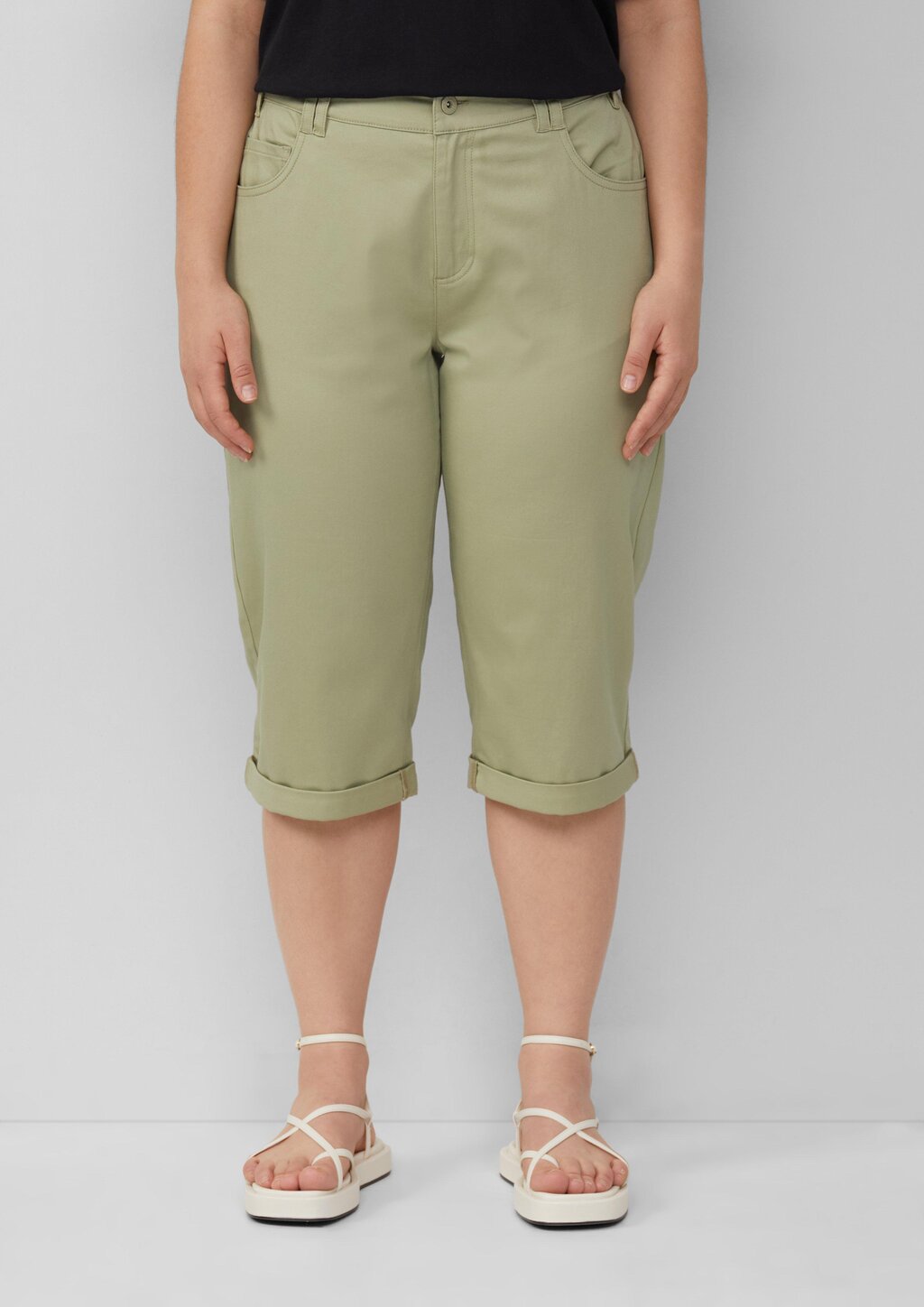 Capri-Hose aus Baumwoll-Elasthan-Mischung