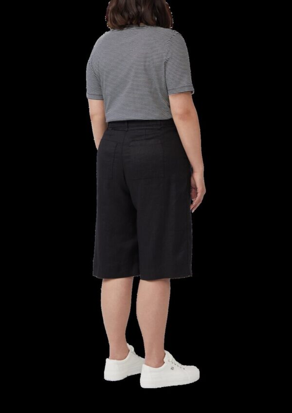 Leinen-Bermuda mit Formbund und Bindegürtel