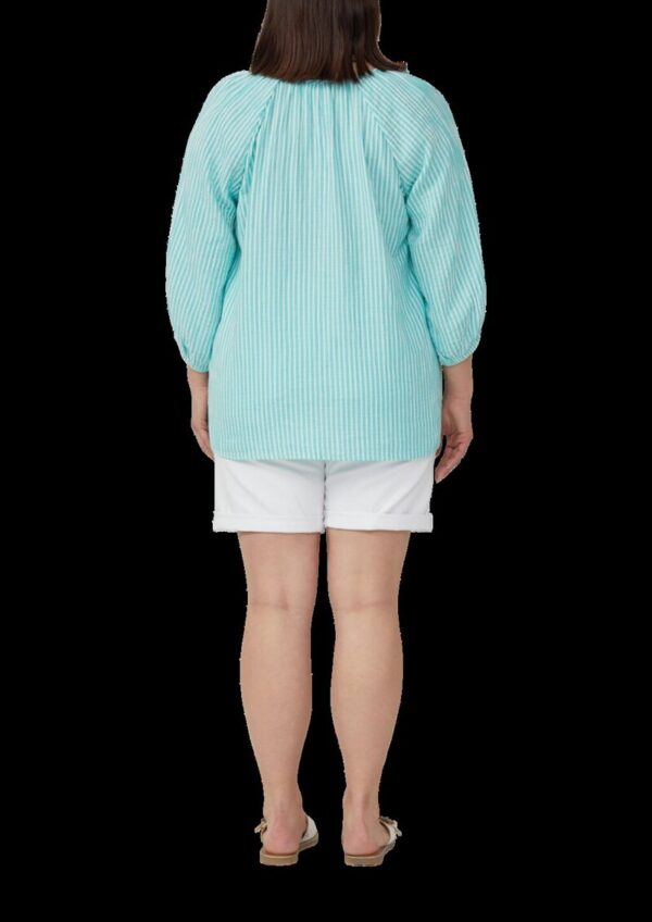 Musselin-Bluse mit Raglanärmeln und Raffung