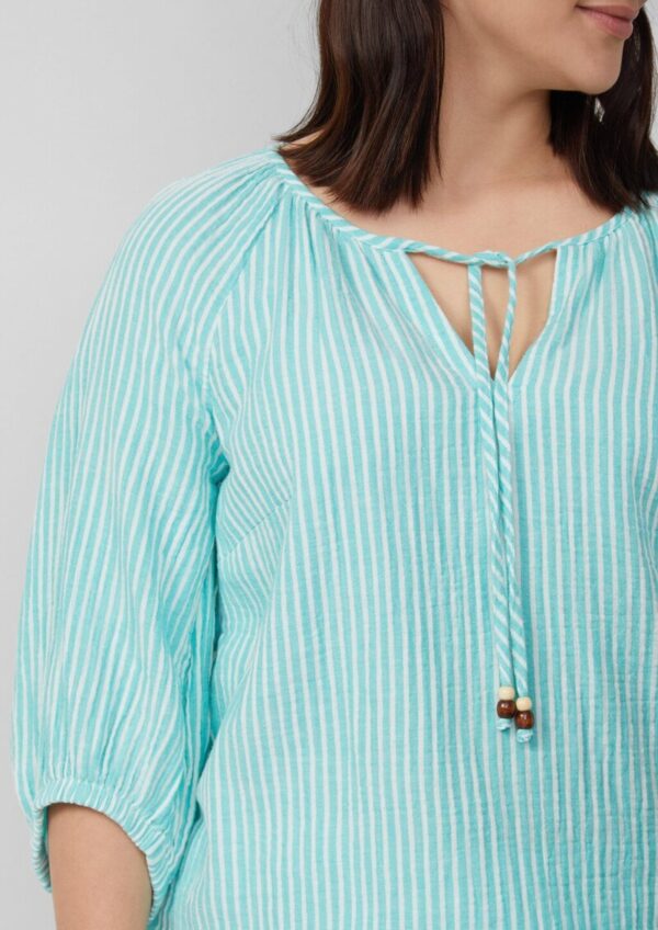 Musselin-Bluse mit Raglanärmeln und Raffung