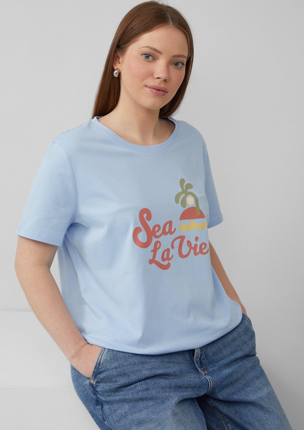 Baumwollshirt mit Frontprint