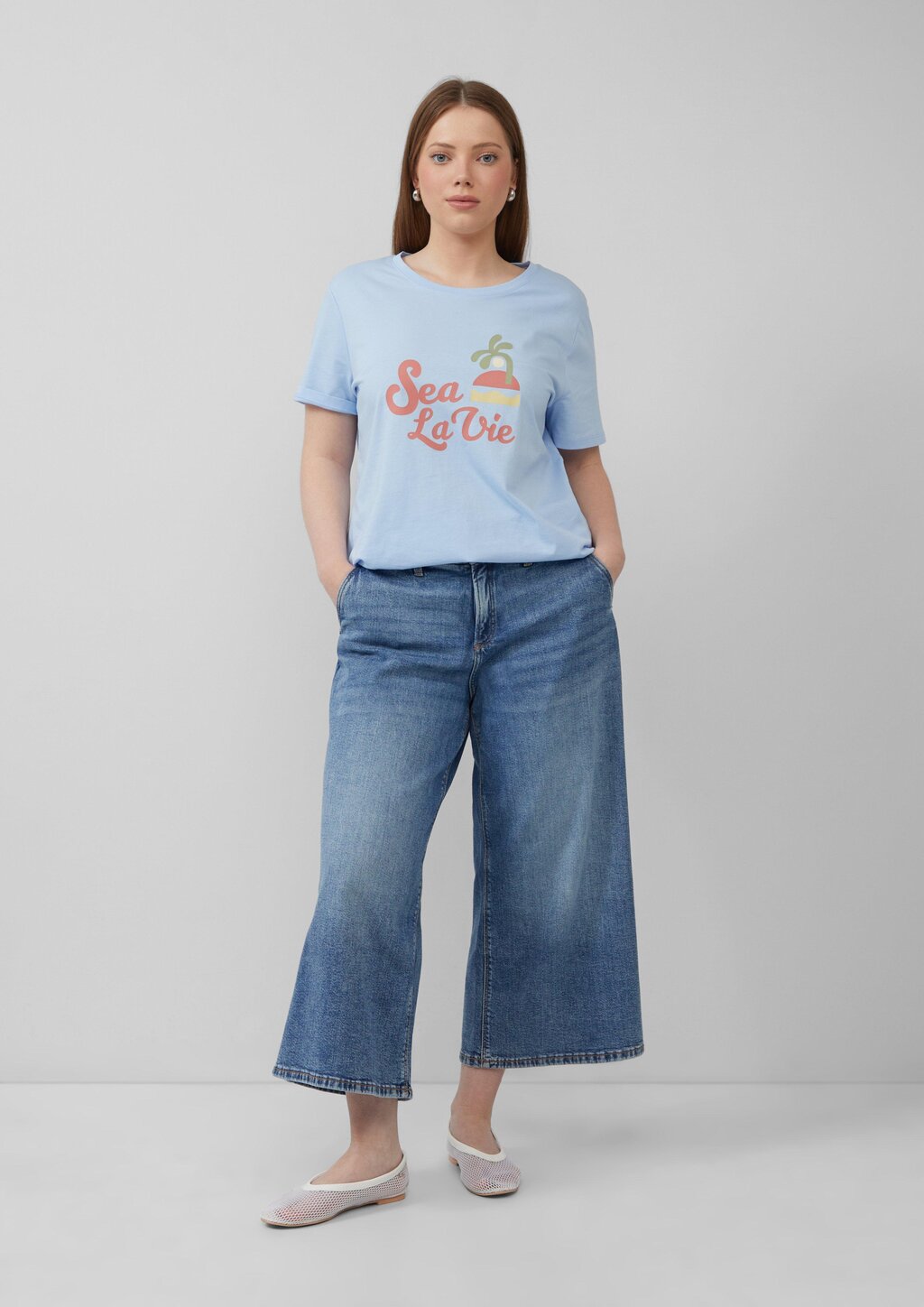 Baumwollshirt mit Frontprint