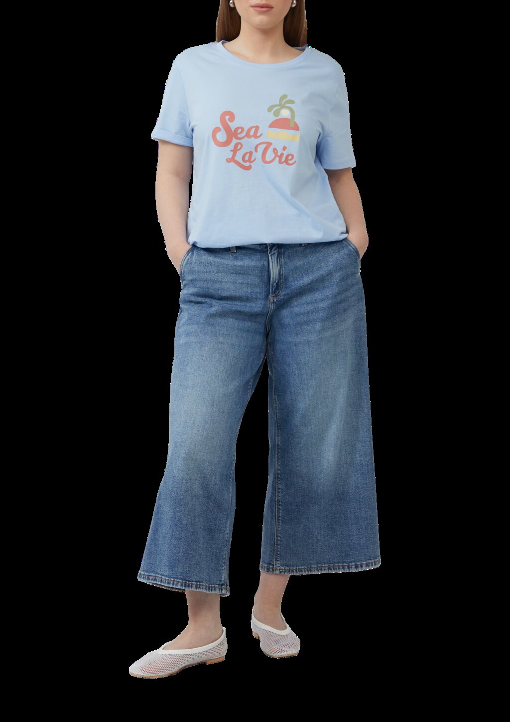 Baumwollshirt mit Frontprint