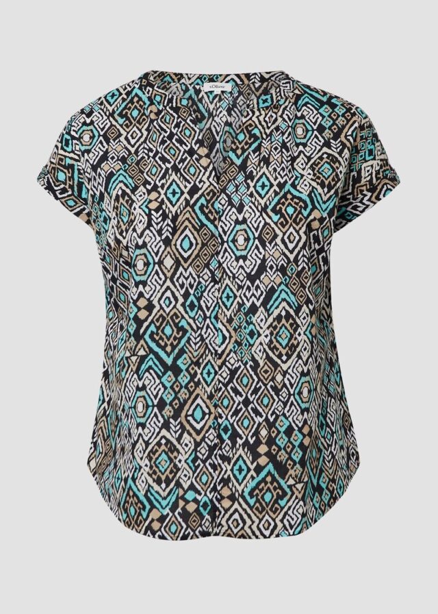 Leichte Baumwoll-Bluse mit All-over-Print