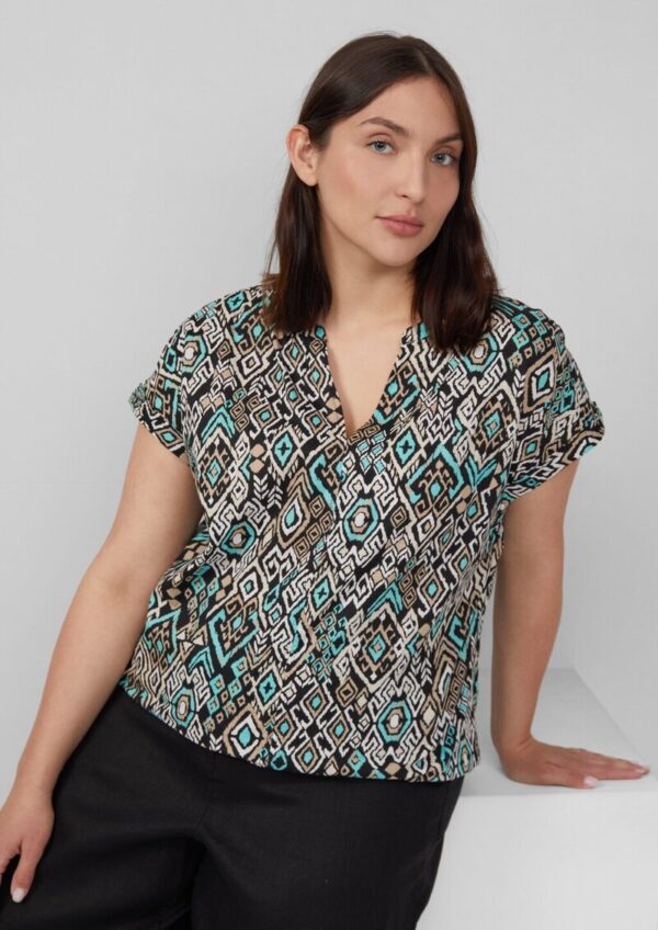 Leichte Baumwoll-Bluse mit All-over-Print