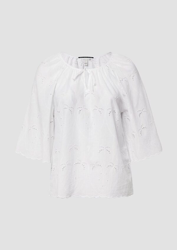 Bluse mit Lochspitzen-Details