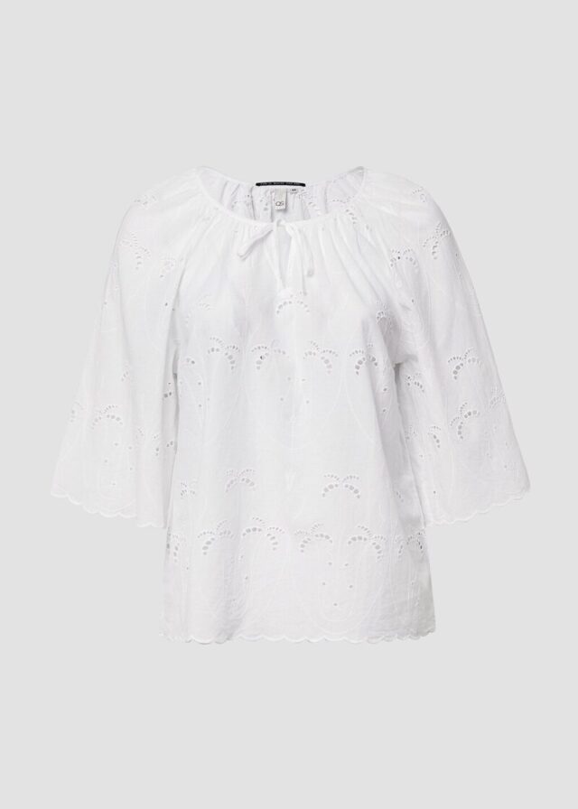 Bluse mit Lochspitzen-Details