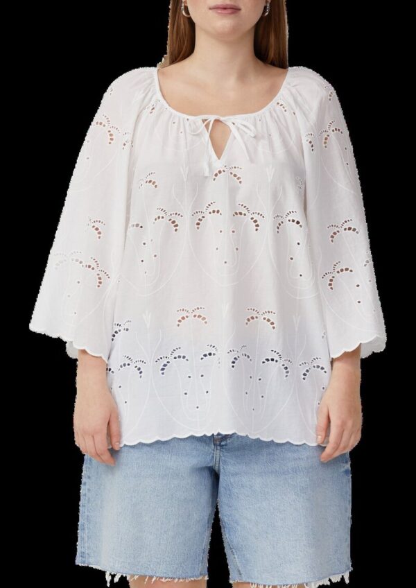 Bluse mit Lochspitzen-Details