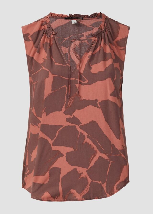 Blusentop mit Rüschenkragen