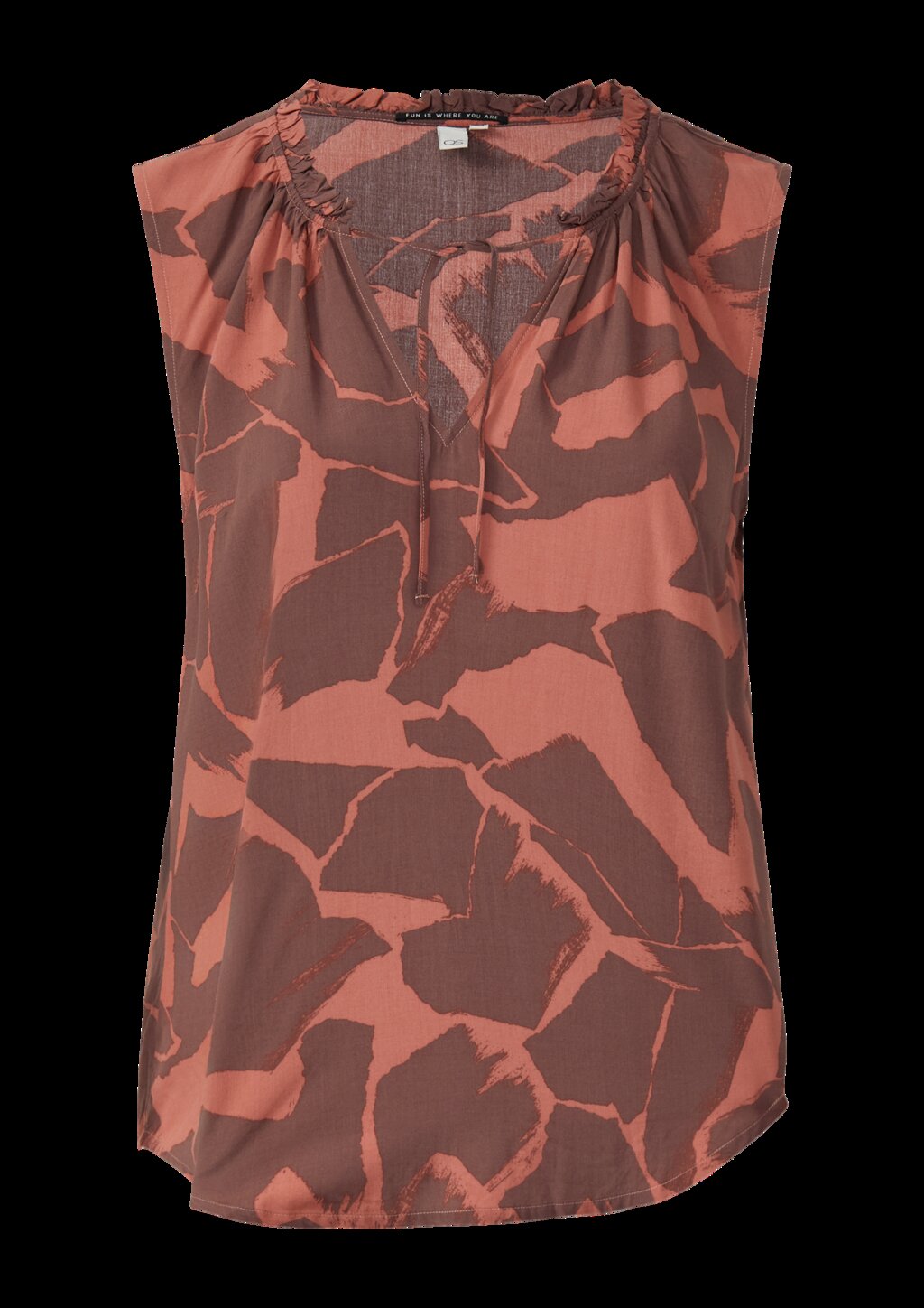 Blusentop mit Rüschenkragen