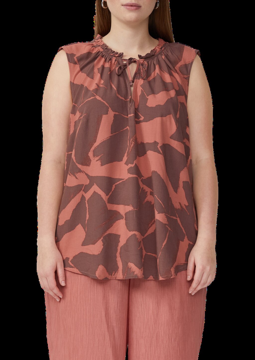 Blusentop mit Rüschenkragen