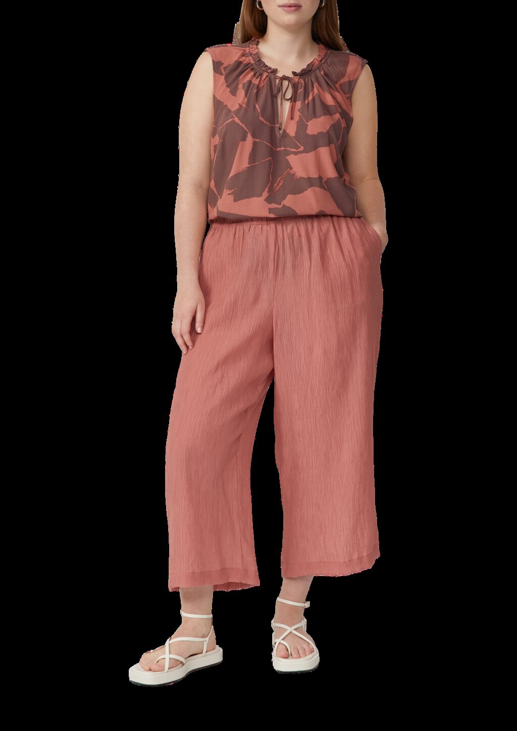 Blusentop mit Rüschenkragen