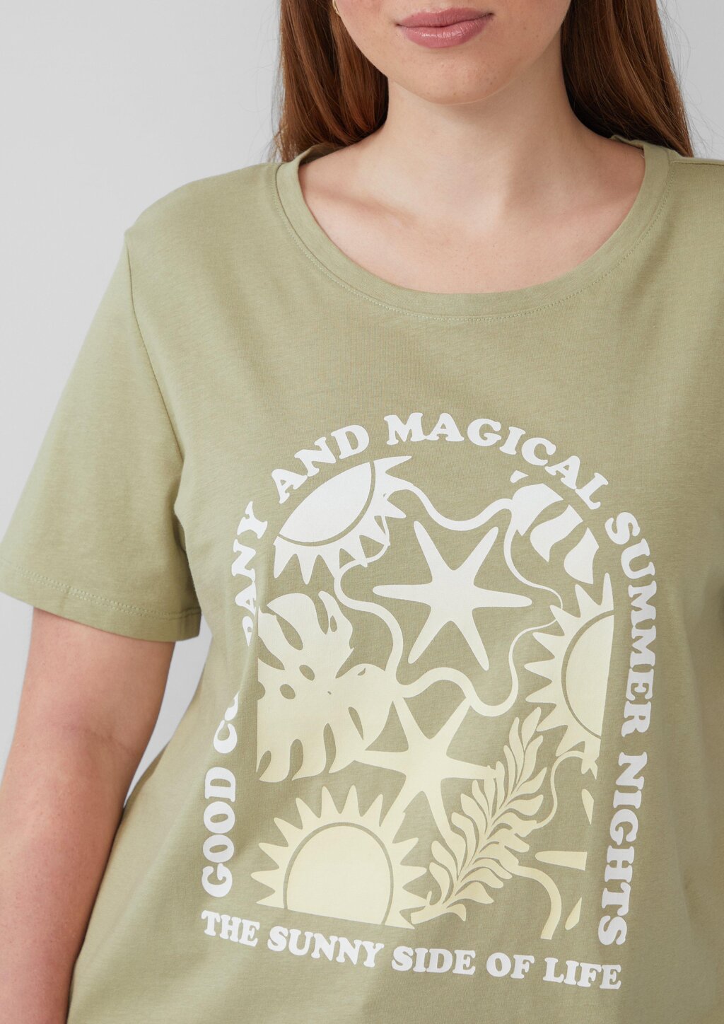 Baumwoll T-Shirt mit Frontprint