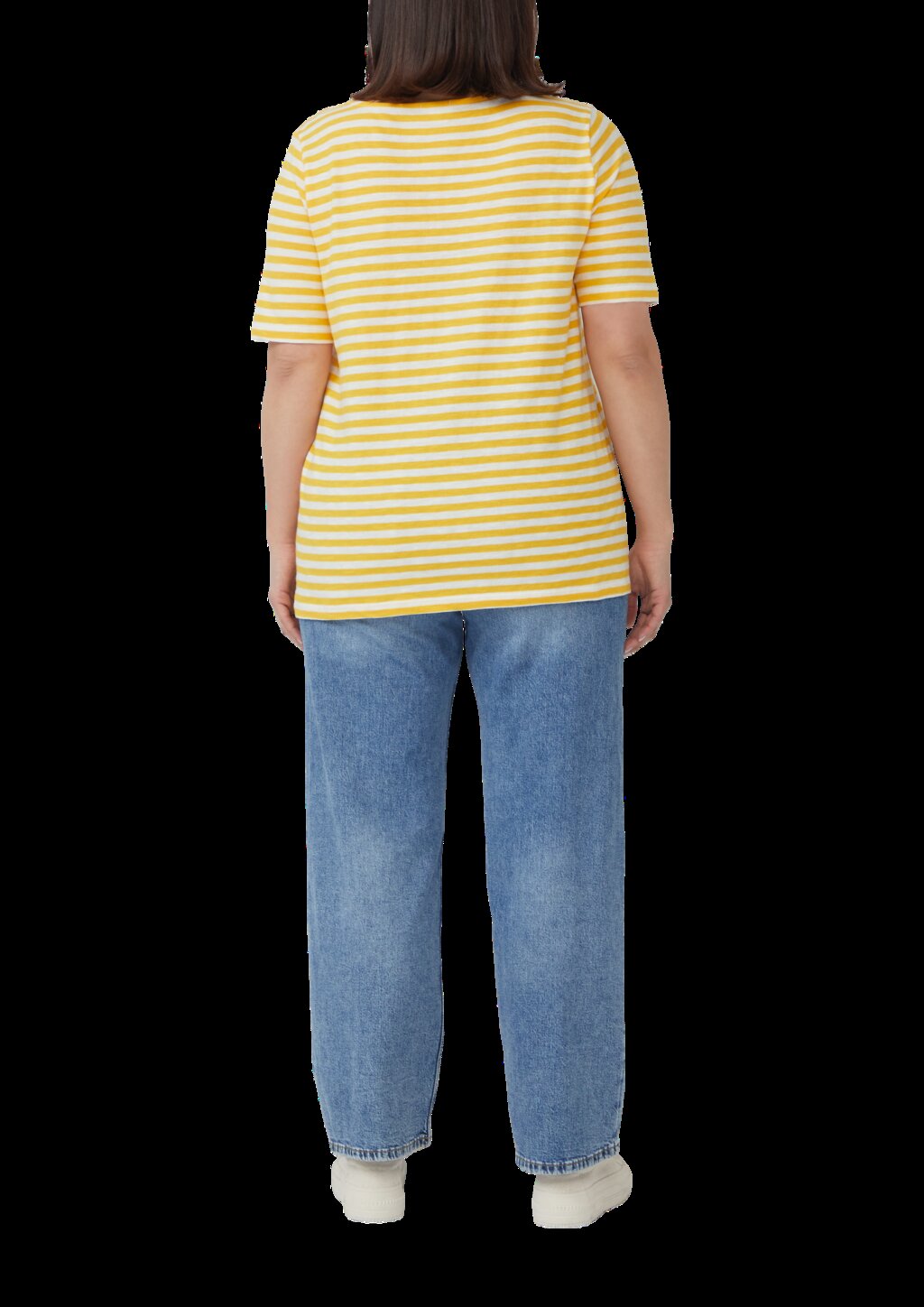 Gestreiftes T-Shirt mit Flammgarnstruktur