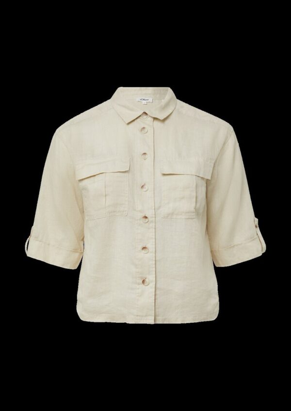 Leinen-Overshirt im Relaxed Fit mit weiten 3/4-Ärmeln