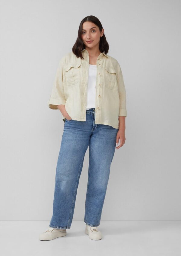 Leinen-Overshirt im Relaxed Fit mit weiten 3/4-Ärmeln